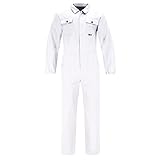  BWOLF ANAX - Mono de trabajo para hombre, 100% algodón, con 5 bolsillos, Blanco, XXXL