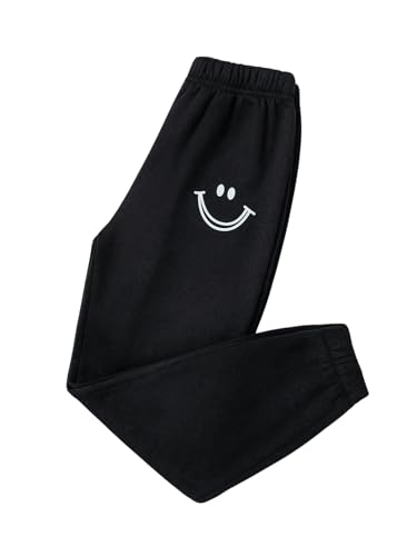 WDIRARA Girl's Graphic Elastic Waist Sweatpants Workout Joggers Thermal Pants