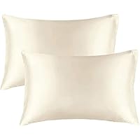 Federe Microfibra Effetto Raso - Confezione Da 2 | 50x75 Cm Beige Antiacaro