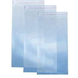 DIVYANA Transparent Self Adhesive Plastic Bag/Self Adhesive Seal Bag/Transparent Poly Bag/Clear Resealable Bag/Plastic Packing Material - 8x12 inch (Pack of 100)