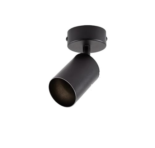 Foco de pared con riel flexible GU10 de 2 focos orientables en color negro mate para interior