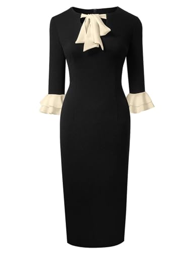 Generic Women Chic Patchwork with Bow Dresses Formal Business Party Elegant  Bodycon Dress - Product Details