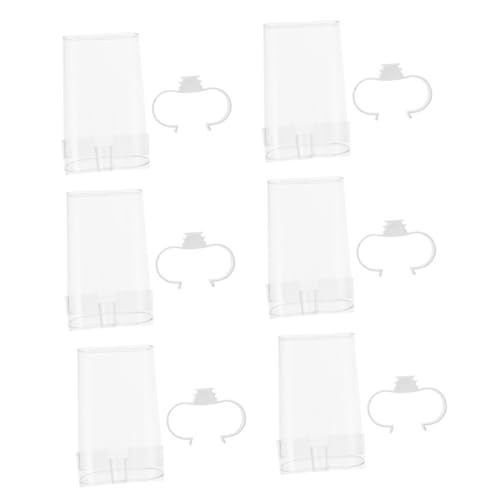 PENIKOKO 6個 鳥用自動給水器 製耐久性 漏れ防止機能付き 小鳥 インコ 文鳥対応 簡単清掃 ケージ取付可能な便利な給水カップ