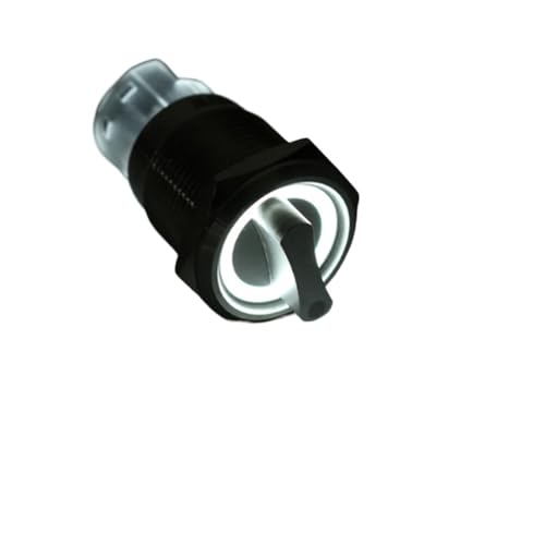 Bouton interrupteur rotatif 19mm commutateur métallique 2 positions LED jaune 6V
