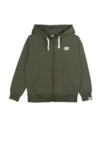 Sweat à capuche zippé Easy Leone 1947 garçon en coton confortable noir