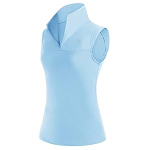 JACK SMITH Women’s Sleeveless Golf Tennis Shirts Dry Fit V-Neck Lapel Collar Sports Active Tank Tops