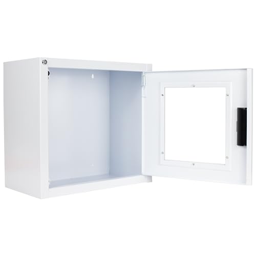 Image of Standard, Alarmed AED Cabinet, Large. Fits All Defibrillators on the Market. Measures 14.75 inch H x 16 inch L x 8.38 inch D. Essential Storage for Indoor AEDs.