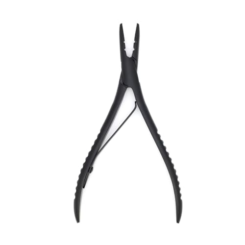 Alicates de extensión de cabello en acero inoxidable negro para peluquería