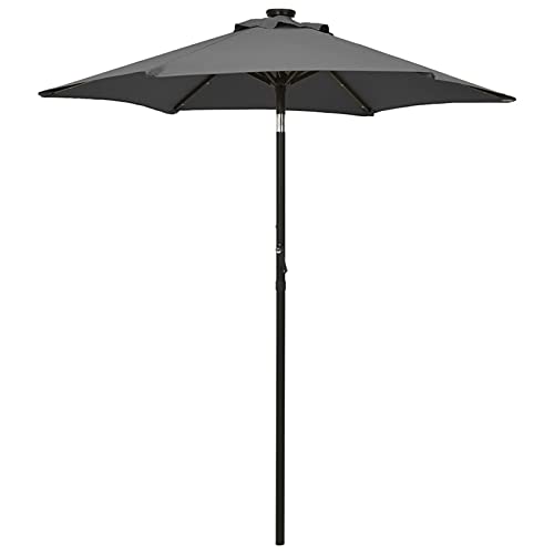 Parasol cantilever LED CLSDRZC anthracite 200x211 cm aluminium pour jardin suspendu