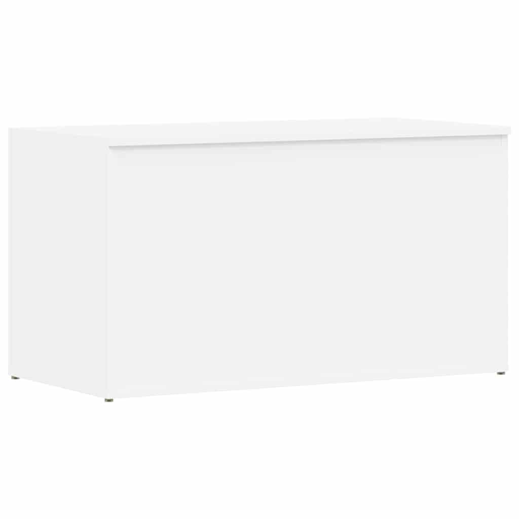 vidaXL Otoman Storage Box, Engineered Wood, White, 84x42x46 cm, Household Furniture, Bedding & Blanket Storage, Box Cabinet, Trunk Container Unit, Home Organiser