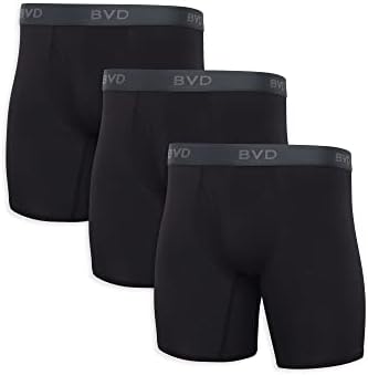 B.V.D. Men's Modal Blend Underwear (Breathable & Sustainable Fabric), Boxer Brief-3 Pack-Black, Large