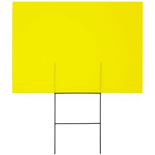 6 Pack Blank Corrugated Plastic Yard Signs With Stakes 17X12 For Outdoor, Garage Sale Supplies, Estate Sale, Open House, Birthday, Moving, Lawn, 4Mm Thick, Neon Yellow #TOP6
