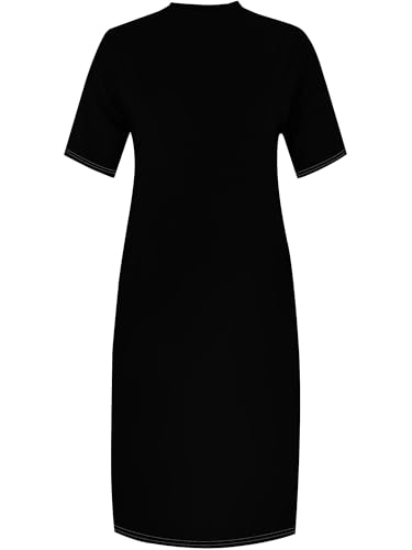 Image of SUZONANA Black Plus Size Maxi Dresses for Women Short Sleeve Summer T-Shirts Casual Dress Sundress with Pockets 3XL