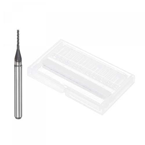 Image of uxcell End Mill CNC Router Bits, 0.9mm x 6mm 1 /8 inch Shank Diamond Film Coated Carbide Engraving Bit Milling Cutter Right Hand for PCB Plastic Fiber Wood 5pcs