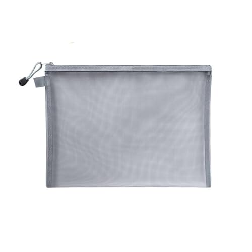 Mesh Zipper Document Bag With Rope Loop Multicolor A4/A5/A6(Grey,A6(19X11cm))