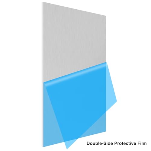 Image of 6061 T651 Aluminum Sheet Metal 10 x 14 x 1 /8 (0.125 inch) Inch Flat Plain Aluminum Plate Covered with Protective Film, Heat Treatable Rectangle 3MM Aluminum Metal Plate for Crafting, Industrial