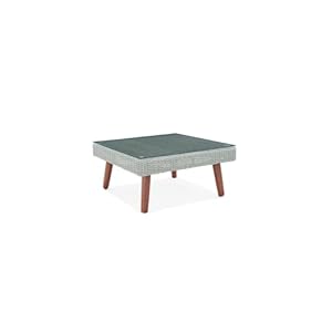 Albany All Weather Wicker Outdoor Gray 29 Square Coffee Table with Glass Top