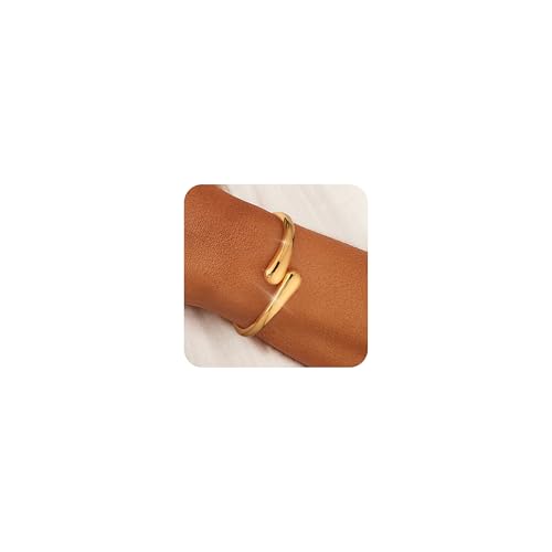 TOBENY Gold Bangle Bracelets for Women Trendy Waterdrop Adjustable Twist Cuff Bracelet Thick Chunky Gold Bracelet Jewelry Gifts