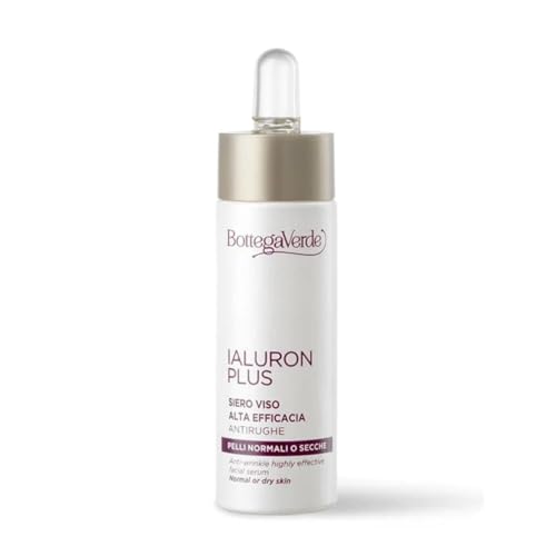 Bottega Verde - Ialuron Plus, Siero Viso ad Alta Efficacia, 30 ml, con Acido Ialuronico Concentrato, Trattamento Antirughe e Idratante, Effetto Filler per Pelli Normali o Secche