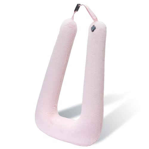 Image of Keemall Inflatable Car Pillow for Kids - Professional Safe Car Seat Sleeping Pillow for Car Travel, Portable Inflatable Travel Pillow for Kids /Adult Flight & Road Rides, Pink