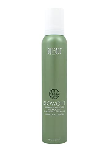 SURFACE Hair Blowout Gel Mousse– Organic Ingredients for Women and Men, Heat-Resistant with Babassu Oil for Longer Lasting Blowouts - 5.5 fl oz