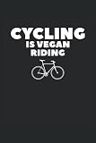  Cycling Is Vegan Riding: Cuaderno  Cuadriculado  A cuadros (6 \"x9\" (15,24 x 22,86 cm)), 120 páginas, papel crema, cubierta mate