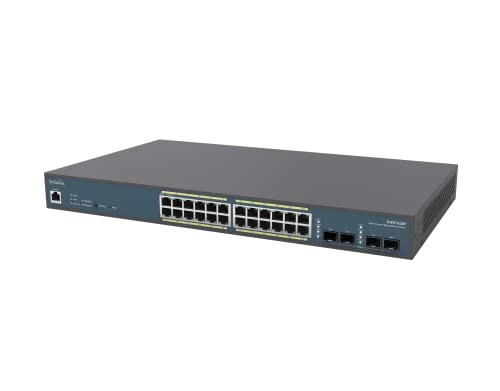 Image of EnGenius 24-Port Gigabit 802.3af PoE Layer 2 Managed Ethernet Switch, 4 SFP Ports, 185W PoE Budget with Remote Monitoring (EWS7928P)
