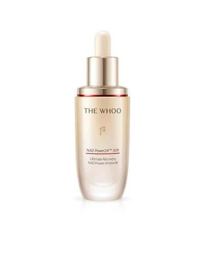 THE WHOO Ultimate Recovery NAD Power Ampoule | High-Concentrated NAD+ Anti-Aging Serum for Wrinkle Care & Elasticity | Luxury Korean Skincare to Revitalize & Repair Skin Barrier