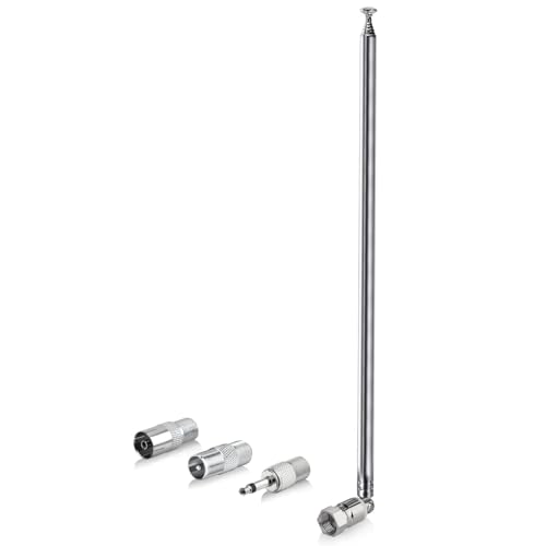 Bingfu Antenne Radio Dab FM Télescopique Antenne Chaine HiFi Interieur 115cm 75 Ohm Metal...