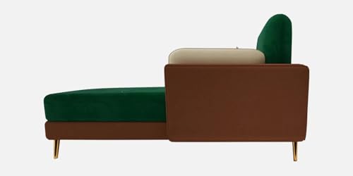 Image of Polyester Velvet Contemperory Sofa Set with Cushion Chaise Lounge, Sectional Sofa Perfect for Your Living Room,Guests Room & Office. (Green & Beige, 4 Seater)