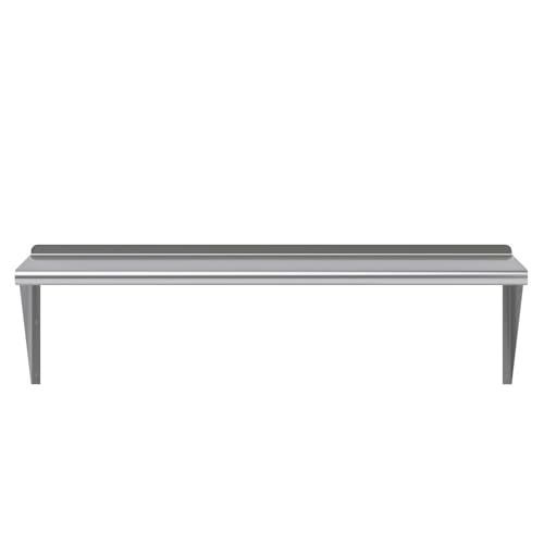 Image of AmGood 48 inch Long X 18 inch Deep Stainless Steel Wall Shelf | NSF Certified | Appliance & Equipment Metal Shelving | Kitchen, Restaurant, Garage, Laundry, Utility Room