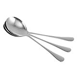 IWOWHERO 3 Stück Teiliges Edelstahl Servierlöffel mit Langem Griff Glatte Oberfläche Multifunktionale Küchenhelfer für Restaurant Buffet Gemeinschaftsessen Hygienisch und Langlebig