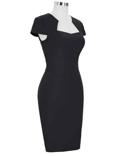 image for GRACE KARIN Black Bodycon Dress Slim Fit Business Casual Pencil Wear t
