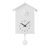 Horloge à Coucou Moderne à Suspendre avec Pendule Délicat et Chant d'oiseau Alimenté par Piles Décoration Mode pour Salon, Maison, Bureau (Vert
