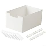 Pumixiy Cassetto organizer da cucina in stile giapponese, scatola portaoggetti estraibile con guide scorrevoli, cassetto in plastica impilabile minimalista per riporre sotto l'armadio (cassetto alto)