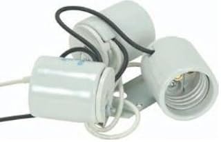 Satco 80-1082 3-Light Porcelain Socket with 1/8 IP Slip Hole with Metal Strap, Color