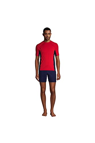 Lands' End Mens Short Sleeve Swim Tee Rash Guard Compass Red Regular XX-Large4