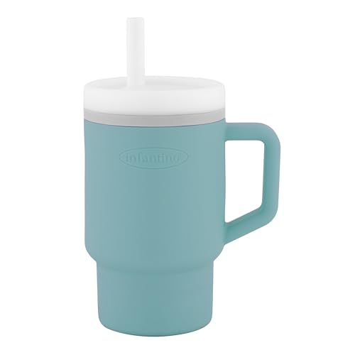 INFANTINO My 1st Tumbler Süßer Minibecher mit Auslaufsicherem Strohhalm und Kleinkindfreundlichem Griff Fördert das Trinken Leicht zu Reinigen 255 ml Stimmungsvolles Blau