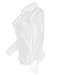 Angsuttc Women White Button Down Shirt See Through Sheer Mesh Long Sleeve Blouse,White L