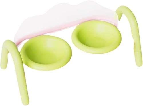 Zxyler 高脚型猫用セラミックボウル|2 つセット 緑色デザイン 猫用食器・給餌皿 小型犬用兼用 首への負担軽減 防滑設計?