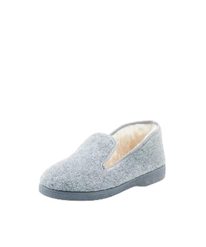 Damart - Charentaises - Baldosas o sólidas Thermolactyl, Mujer, Gris jaspeado, Talla 38, gris multicolor, 38 EU