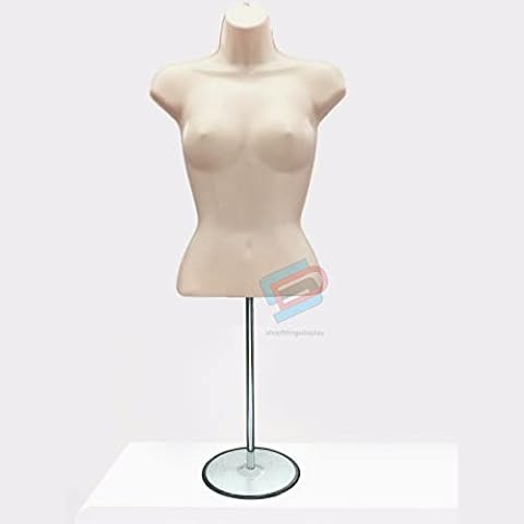 Mannequin Form Flesh Female Torso (Waist Long) with Metal Stand and Hook for Hanging Pants by DisplayTown Cover