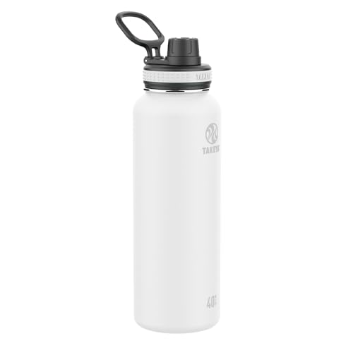 Takeya Originals Vacuum-Insulated Stainless-Steel Water Bottle, 40oz, White