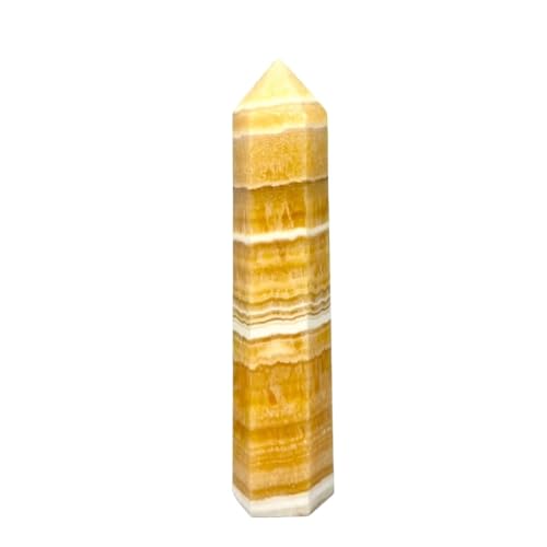 BYLSAGWHT Obelisco de Torre Cuarzo con Punta Cristal calcita Naranja 700-750 g