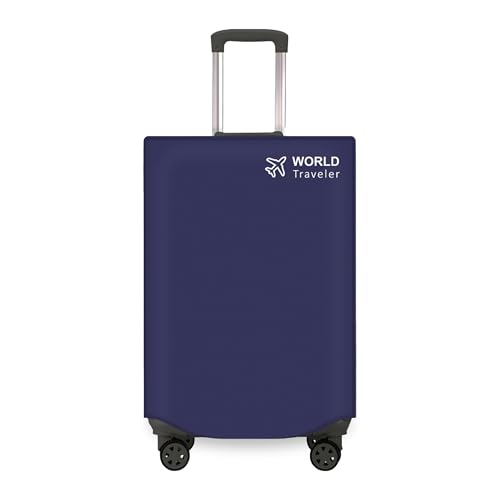 Image of Kraptick Non-Woven Luggage Cover - Waterproof, Dustproof, and Stretchable Luggage Protector Cover, Durable Non-Woven Luggage Case for Trolley Bags with Stretchable and Durable Design (Blue-24 Inch)