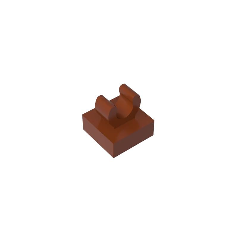 Gobricks 15712 Hinge Plate Tile Special 1x1 with Clip with Rounded Edges 50 Pieces GDS-818 Compatible with Lego Building Blocks Color:Reddish Brown — image 1