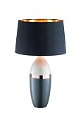 Fischer & Honsel Tischleuchte Tone 1x E27 max. 40,0 Watt, schwarz, Stoffschirm, 50135, 27 x 27 x 45 cm (LxBxH)