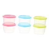 MOTHNUR 6個ベビーフードコンテナ ポータブルソースホルダー 軽量 密閉蓋付き 小型プラスチック保存容器 食材保存用 アウトドア向け カラー