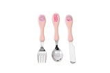 Peppa Pig Family Cutlery Set – 3-Piece Kids Utensils (Fork, Spoon & Knife) – Durable BPA-Free Stainless Steel with Easy-Grip Handles for Toddlers