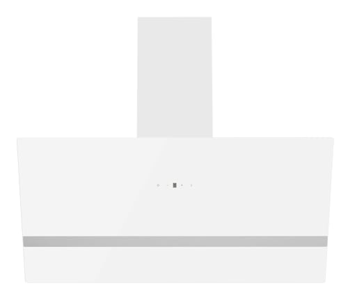 Hotte aspirante inclinee 80 cm Respekta Hera blanche en verre tactile A++